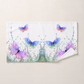 蝶カラフル飛んでいるバスタオオルセット バスタオルセット (ハンドタオル)