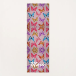 蝶カラフル飛んでいる ヨガマット