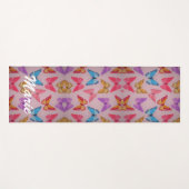 蝶カラフル飛んでいる ヨガマット (正面(横))