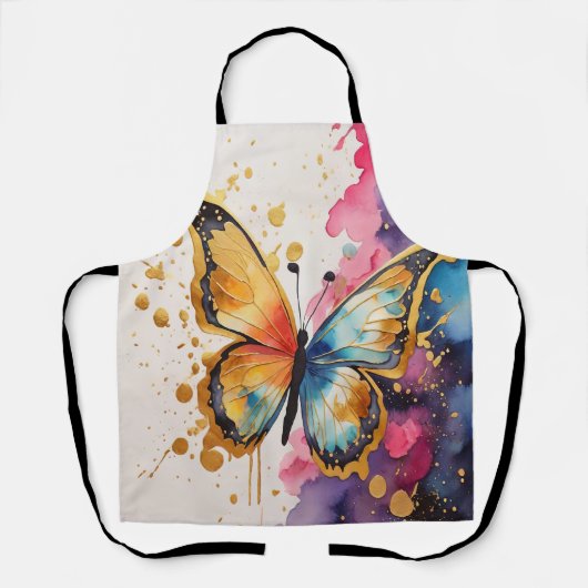 蝶カラフル エプロン (正面)