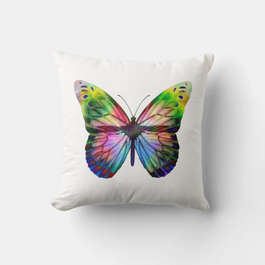 蝶カラフル クッション (正面)