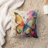 蝶カラフル クッション (ブランケット)