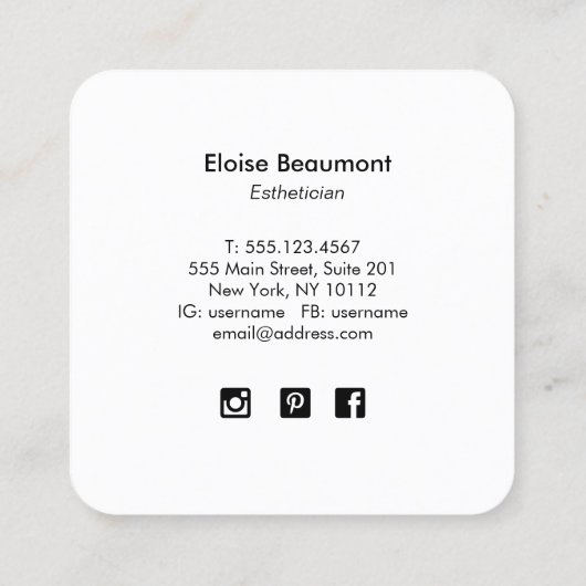 蝶カラフル スクエア名刺 (裏面)