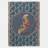 蝶カラフル スローブランケット (正面縦)