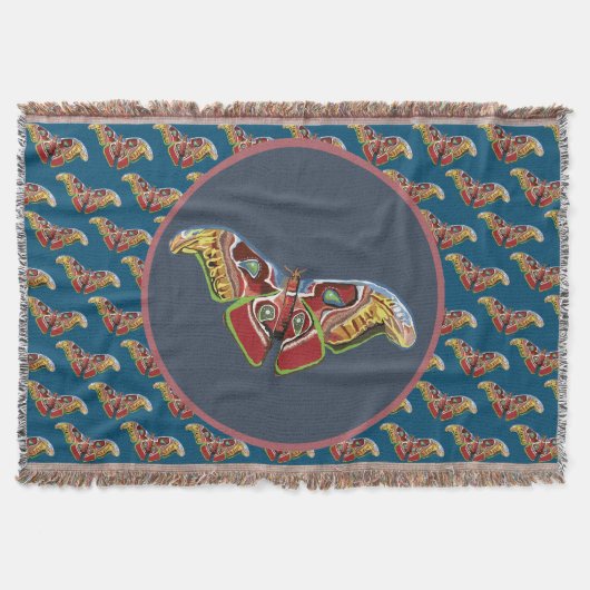 蝶カラフル スローブランケット (正面)