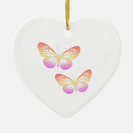 蝶カラフル セラミックオーナメント (正面)