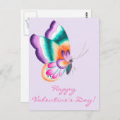 蝶カラフル |バレンタインデーのはがき ポストカード (正面/裏面)
