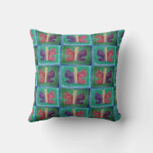 蝶カラフル |フィルタ |ハーフドロップ | クッション (裏面)