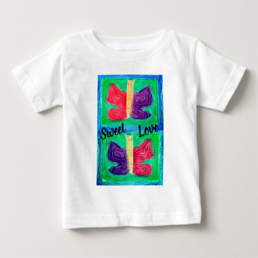 蝶カラフル |フィルタ |基本 | ベビーTシャツ (正面)