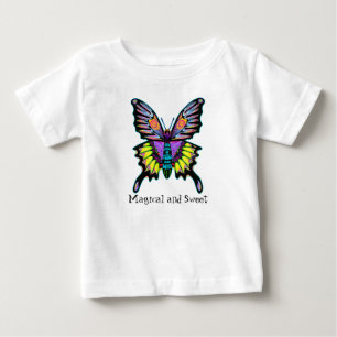 蝶カラフル ベビーTシャツ