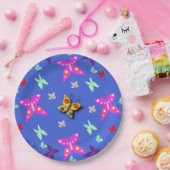 蝶カラフル ペーパープレート (パーティー)