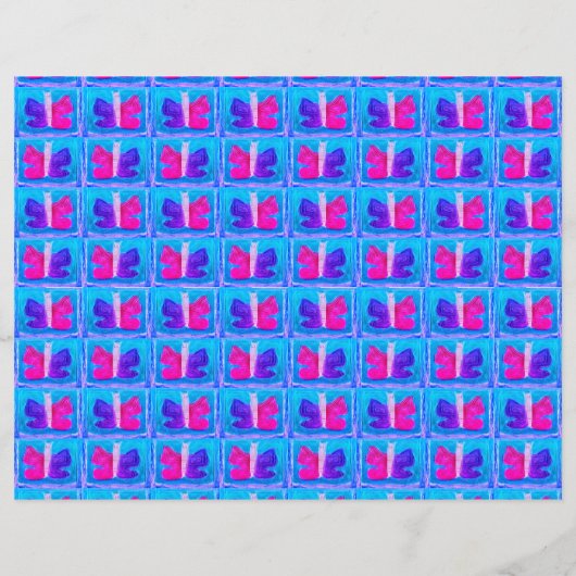 蝶カラフル |マイアミフィルタースクラップブック紙 (裏面)