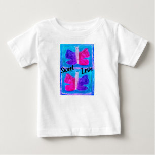 蝶カラフル マイアミフィルタ 基本 ベビーTシャツ