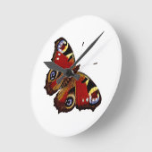 蝶カラフル ラウンド壁時計 (傾斜)