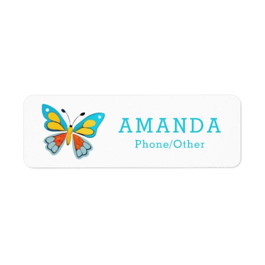 蝶カラフル ラベル (正面)