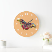 蝶カラフル ラージ壁時計 (ホーム)