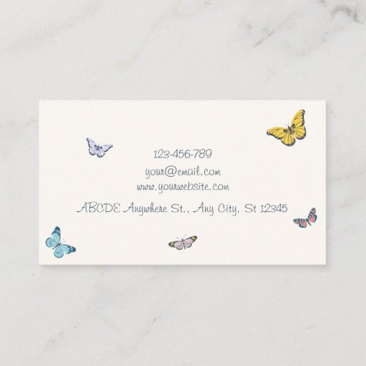 蝶カラフル 名刺 (裏面)