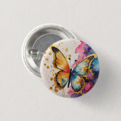 蝶カラフル 缶バッジ (正面&裏面)