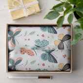 蝶カラフル、花と葉花の模様 薄葉紙 (ギフト)