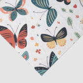 蝶カラフル、花と葉花の模様 薄葉紙 (詳細)