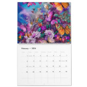 蝶カレンダーは年をパーソナライズ カレンダー (2月 2026)