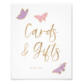 蝶カードかわいらしとギフト赤ちゃんシャワー フォトプリント            (正面)