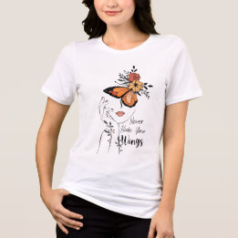 蝶ガール美意識イラスト | 隠さない トライブレンドTシャツ
