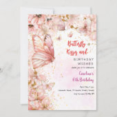 蝶キスと誕生日ウィッシュ招待状 招待状 (正面)