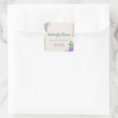 蝶キススミレ花ベビーシャワー スクエアシール (バッグ)
