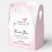 蝶キスピンク赤ちゃんシャワーありがとう フェイバーボックス (オープン)