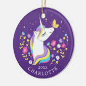 蝶キスユニコーンクリスマスオーナメント セラミックオーナメント (左)