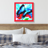 蝶キス水彩プリント キャンバスプリント (インサイチュ (寝室))
