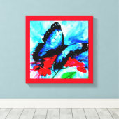 蝶キス水彩プリント キャンバスプリント (インサイチュ (ウッドフロア))