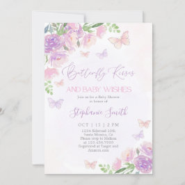 蝶キス赤ちゃんシャワーガール 招待状