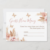 蝶キス赤ちゃんシャワー推測どのようにゲーム 招待状 (正面)