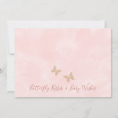 蝶キス赤ちゃんシャワー推測どのようにゲーム 招待状 (裏面)