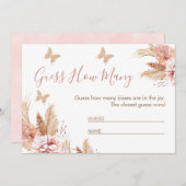 蝶キス赤ちゃんシャワー推測どのようにゲーム 招待状 (正面/裏面)