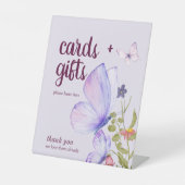 蝶キス赤ちゃんシャワー | カードギフト紫 台座サイン (正面)