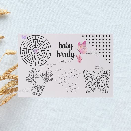 蝶キス赤ちゃんシャワー | バタフライ着色 ペーパーパッド