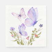 蝶キス赤ちゃんシャワー | 文字なし | パープル スタンダードランチョンナプキン (正面)