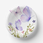 蝶キス赤ちゃんシャワー | 文字なし | パープル ペーパーボウル (正面)