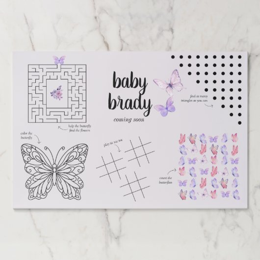 蝶キス赤ちゃんシャワー | 紫活動 ペーパーパッド (正面)