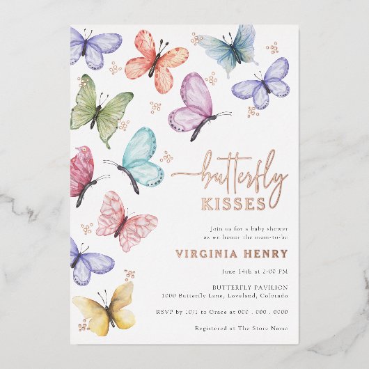 蝶キス 箔招待状 (正面)