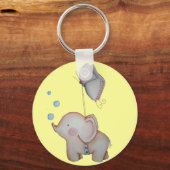 蝶キーチェーン付き可愛い象 キーホルダー (正面)