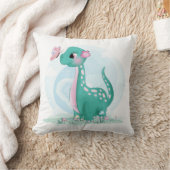 蝶クッション付き可愛い小さな恐竜 クッション (ブランケット)