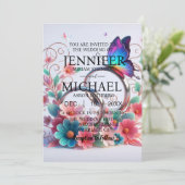 蝶クラシック結婚式招待状 招待状 (スタンド正面)