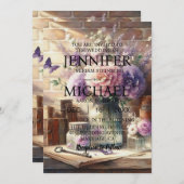 蝶クラシック結婚式招待状 招待状 (正面/裏面)