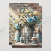 蝶クラシック結婚式招待状 招待状 (正面/裏面)