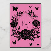 蝶クールをテーマにした誕生日ディナーパーティーメニュー 箔シーズンカード (裏面)