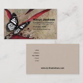 蝶グランジでカスタムなデザイナー名刺 名刺 (正面/裏面)